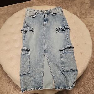 Pilcro Light Blue Denim Pencil Skirt